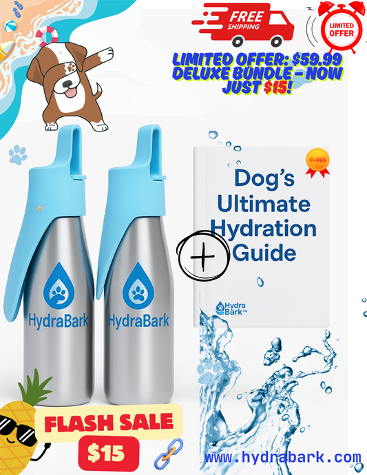 HydraBark™ Travel Dog Water Bottle Bundle – 2x Bottles + Free Pet Hydration eBook