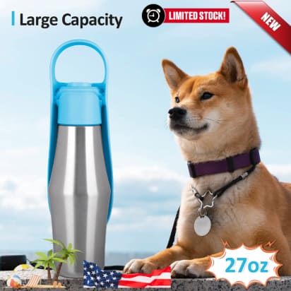 HydraBark™ Portable Dog Water Bottle – Foldable, BPA-Free, Leakproof