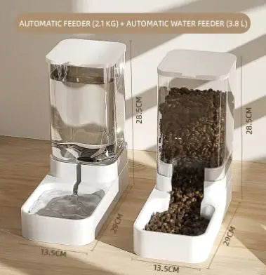 Cat And Dog Water Dispense Food Automatic Feeder Set