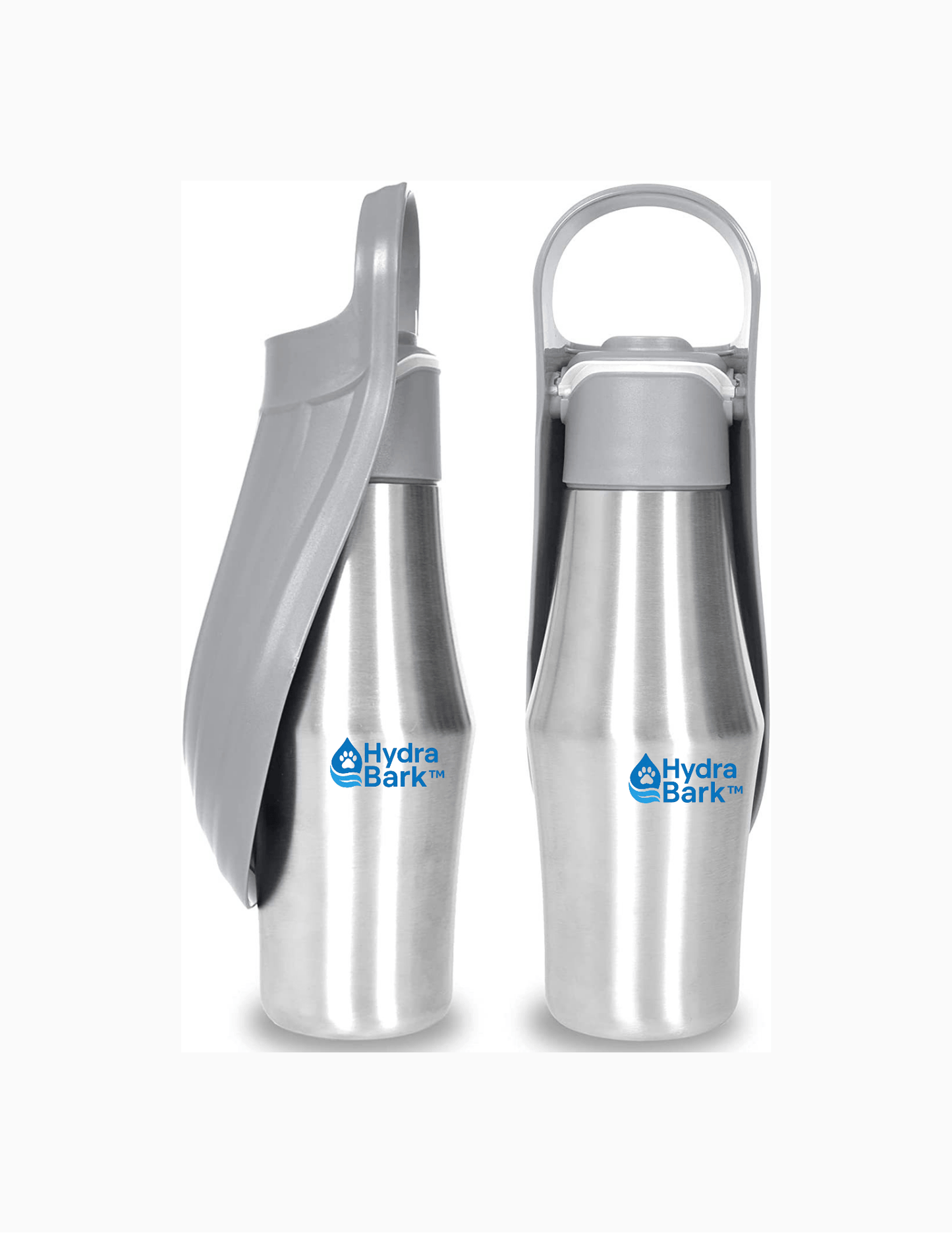 HydraBark™ Portable Dog Water Bottle – Foldable, BPA-Free, Leakproof Grey