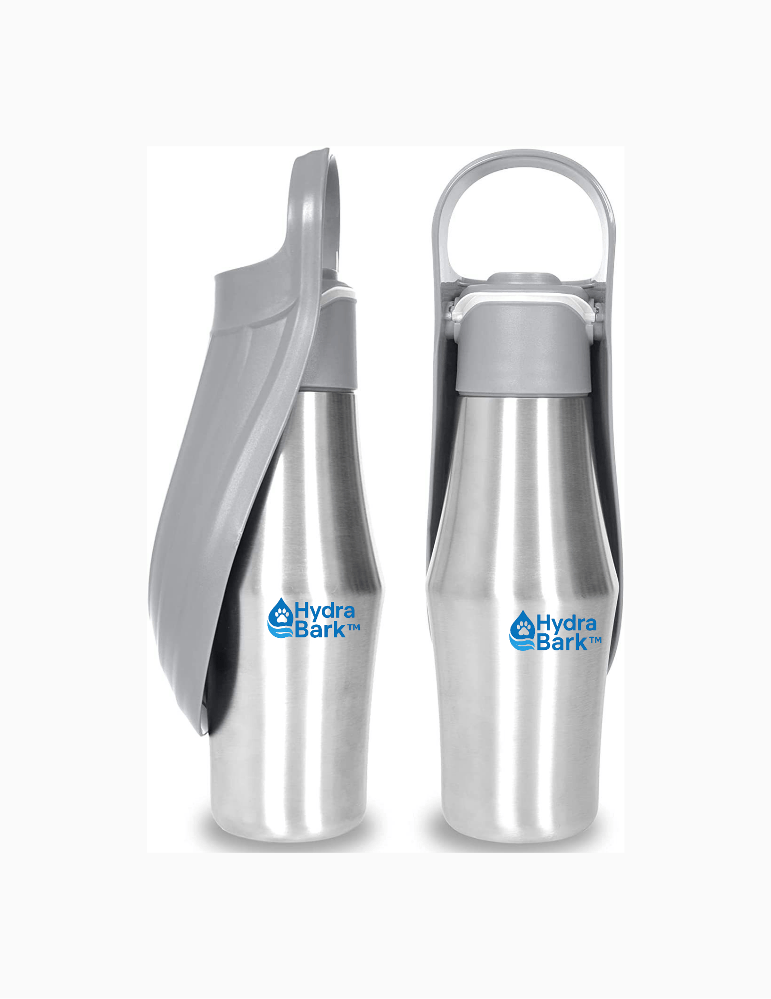 HydraBark™ Portable Dog Water Bottle – Foldable, BPA-Free, Leakproof Grey