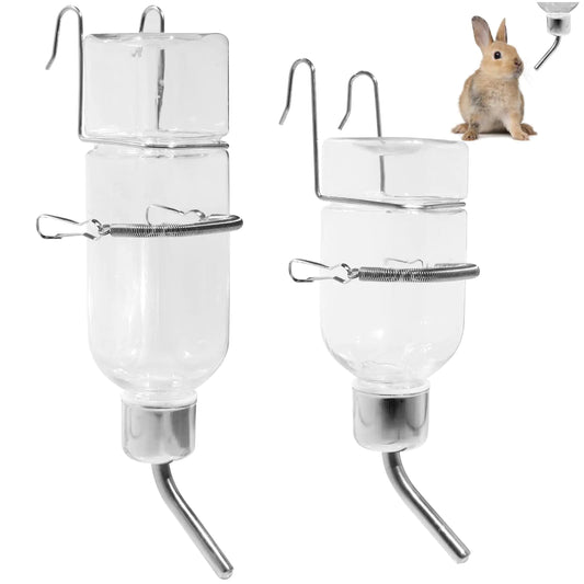HydraBark™ No-Drip Small Pet Water Bottles (2-Pack) – 6oz + 12oz for Rabbits, Guinea Pigs, Ferrets & More n a